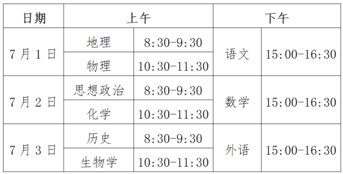 2023年湖北鄂州普通高中学业水平合格性考试时间：7月1日-7月3日