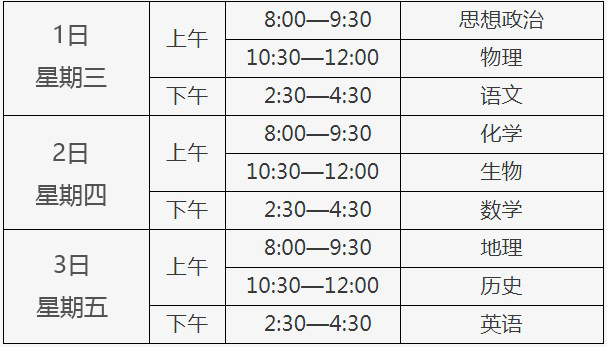 北京延庆2023年第一次普通高中学业水平合格性考试时间：3月1日-3日