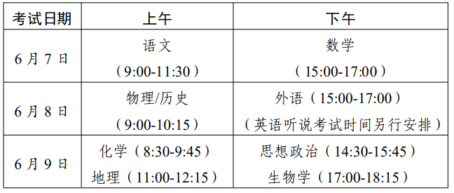 广东揭阳高考时间2023年具体时间：6月7日-9日