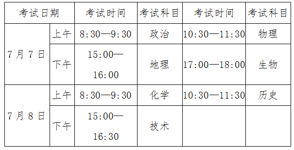 海南三亚2023年普通高中学业水平合格性考试时间：7月7日-8日