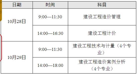 青海省2023年注册造价工程师考试准考证打印时间10月24日-27日