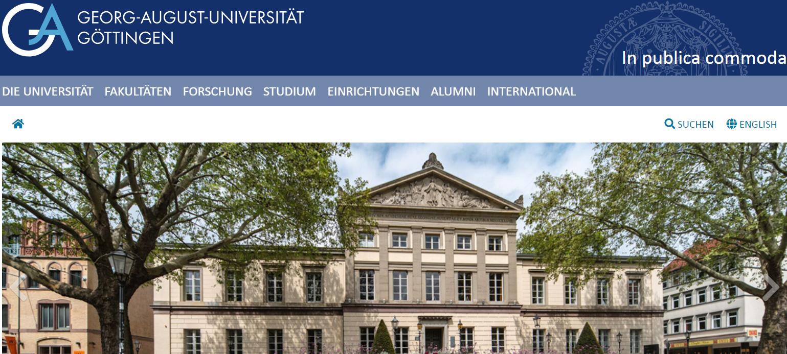 德国哥廷根大学：https://www.uni-goettingen.de/