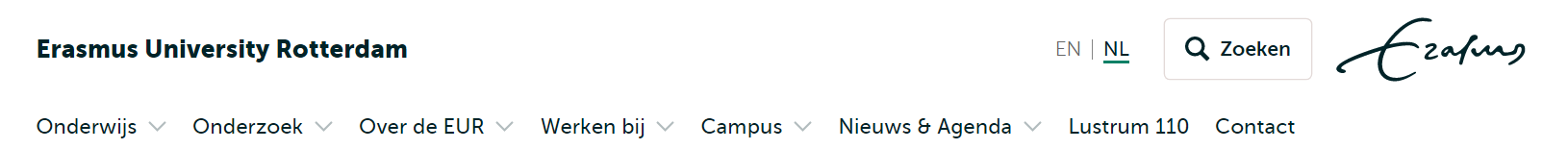 荷兰鹿特丹伊拉斯姆斯大学：https://www.eur.nl/