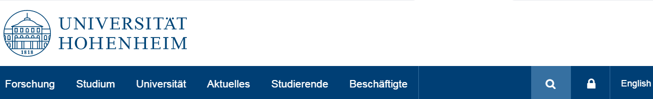 德国霍恩海姆大学：https://www.uni-hohenheim.de/