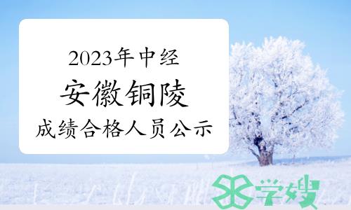 2023年中级经济师安徽铜陵成绩合格人员公示