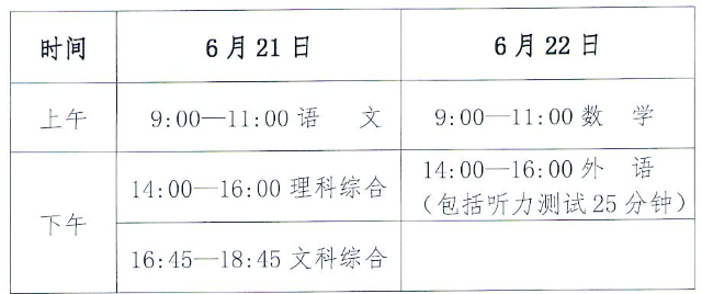 2024年河北唐山中考时间安排：6月21日至22日