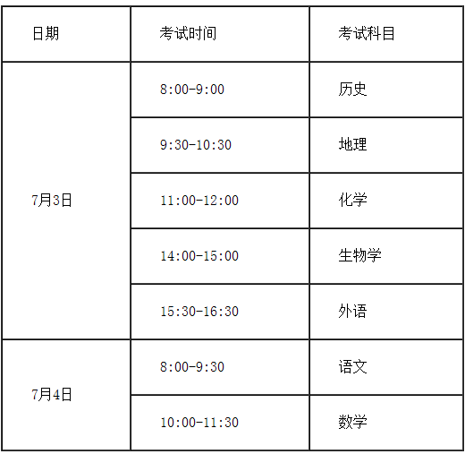 2023年6月天津河北区普通高中学业水平合格性考试时间：7月3日-4日