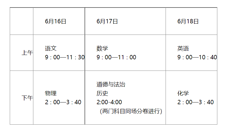 2023年江苏无锡宜兴中考时间、总分及各科目分值[6月16日-18日]