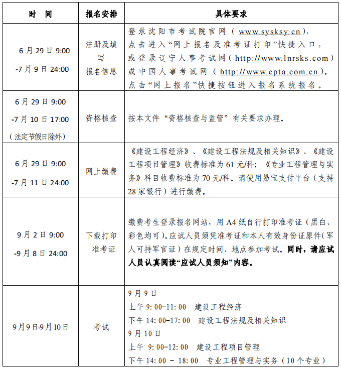 沈阳市考试院：2023年一级建造师资格考试报名通知