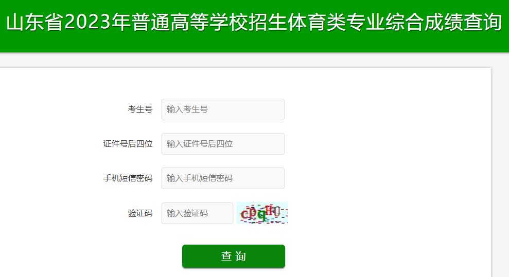 2023年山东枣庄体育专业综合成绩查询入口（已开通）