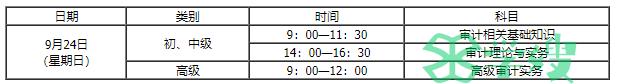 2023年湖北省初级审计师考试时间定在9月24日