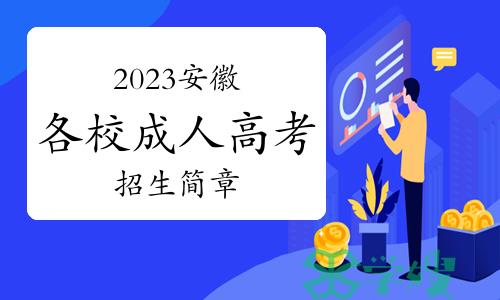 2023年安徽省各校成人高考招生简章（汇总版）