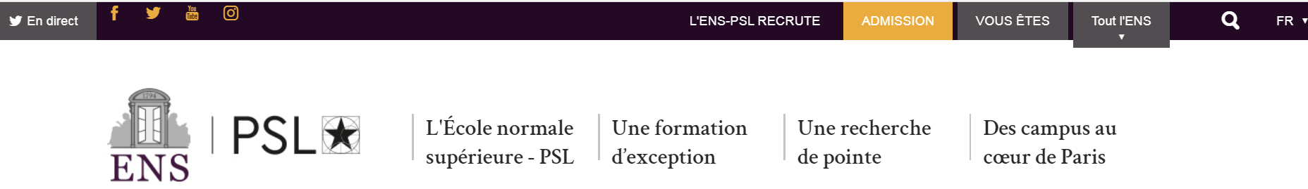 法国巴黎高等师范学院：https://www.ens.psl.eu/