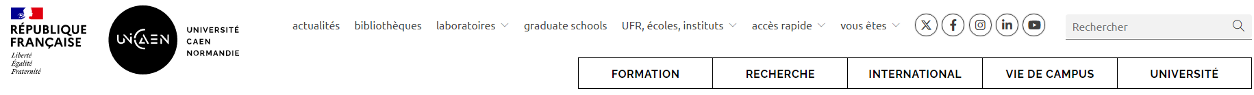 法国卡昂大学：https://www.unicaen.fr/