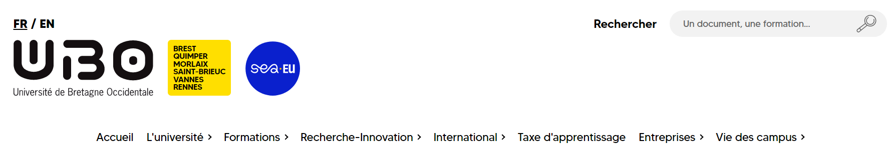 法国西布列塔尼大学：https://www.univ-brest.fr/fr