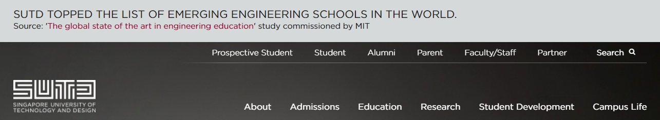 新加坡科技设计大学：https://www.sutd.edu.sg/