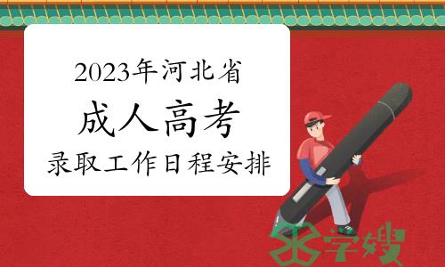 提醒！2023年河北省成人高考录取工作日程安排