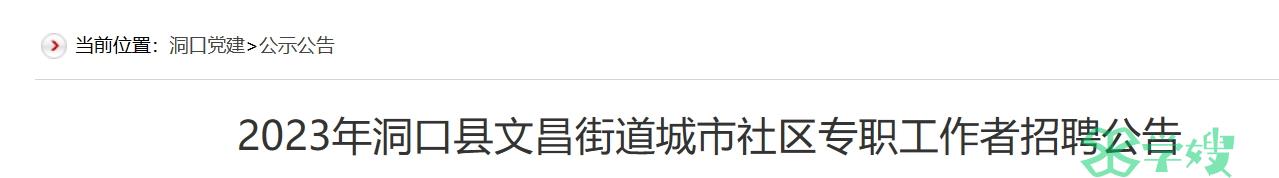 2023年湖南邵阳洞口县文昌街道社工招考：有社会工作者资格证书者优先