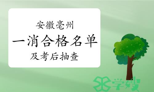 2023年安徽亳州一级消防工程师合格人员公示和践诺情况抽查通知