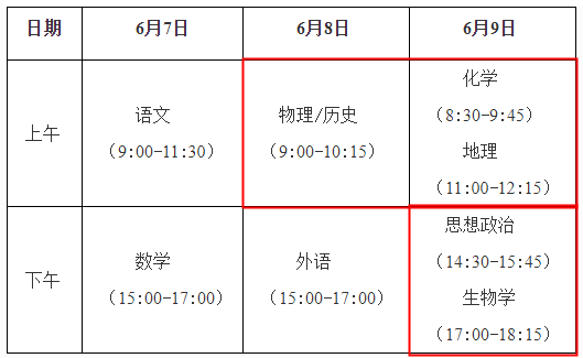 2024年广西梧州普通高中学业水平选择性考试时间：6月8日-6月9日