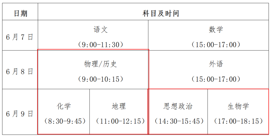 2024年贵州黔东南普通高中学业水平选择性考试时间：6月8日至9日