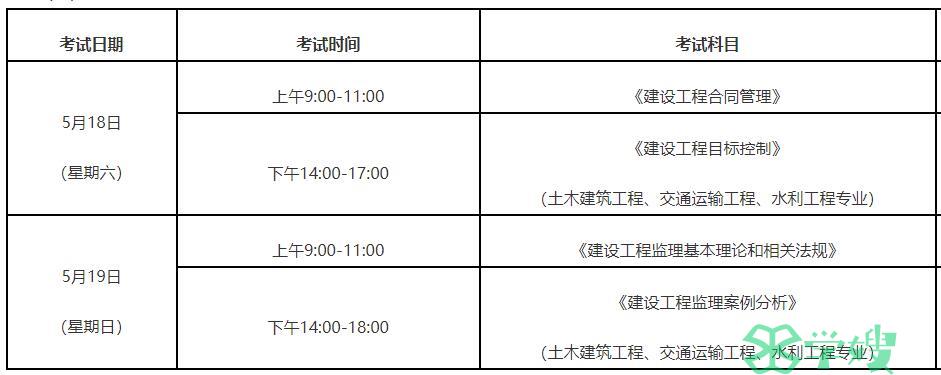 2024福建省监理工程师考试时间:5月18日-5月19日