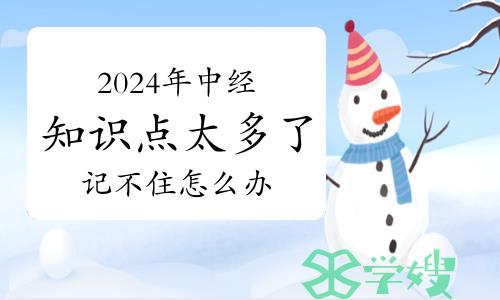 2024年中级经济师知识点太多了记不住怎么办？