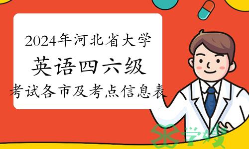 2024年河北省大学英语四六级考试各市及考点信息表