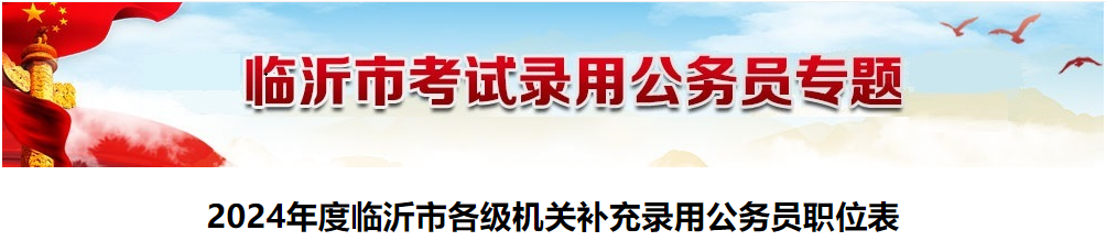 2024年山东临沂市各级机关补充录用公务员职位表