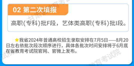 2024年甘肃天水高考录取时间：7月5日-8月20日