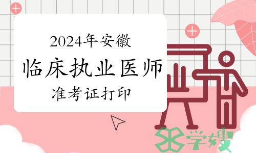 2024年安徽临床执业医师实践技能考试准考证打印时间及入口