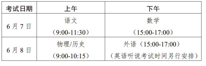 广东佛山高考时间2024年时间表、科目安排及各科分数（6月7日-9日）