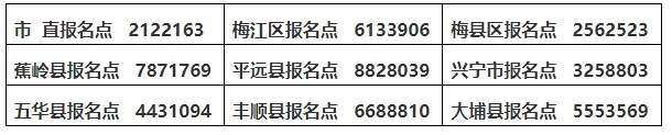 考后线上审核各报名点咨询电话