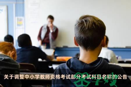 关于调整中小学教师资格考试部分考试科目名称的公告