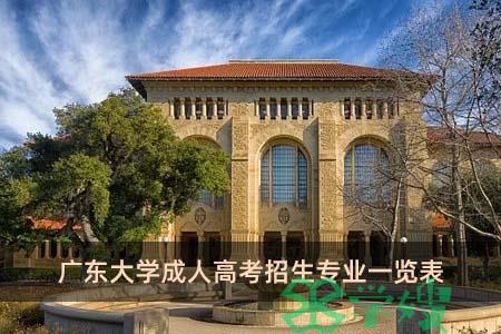 广东大学成人高考招生专业一览表